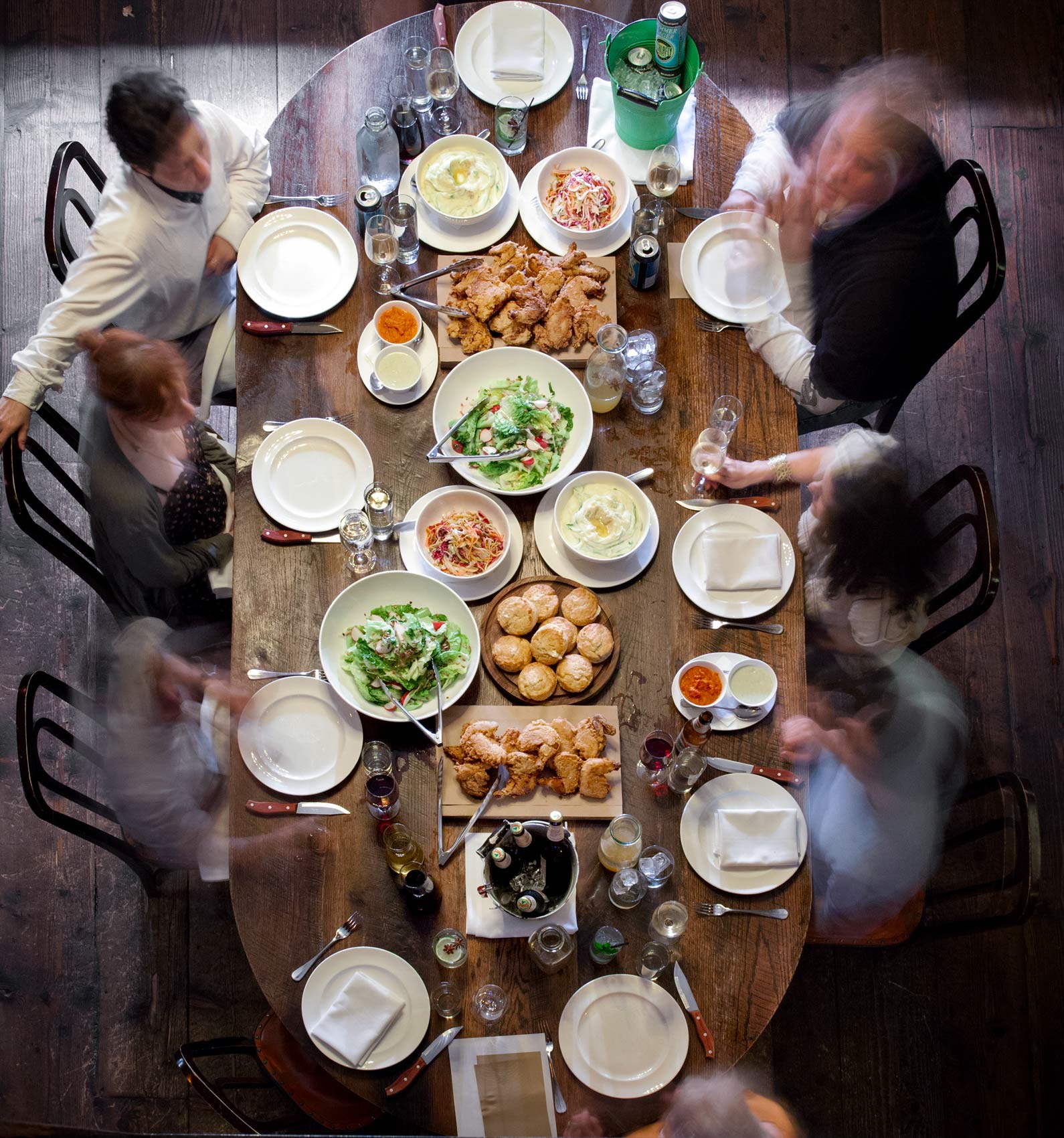 Overhead Dining Photography at the Breslin at the Ace Hotel 