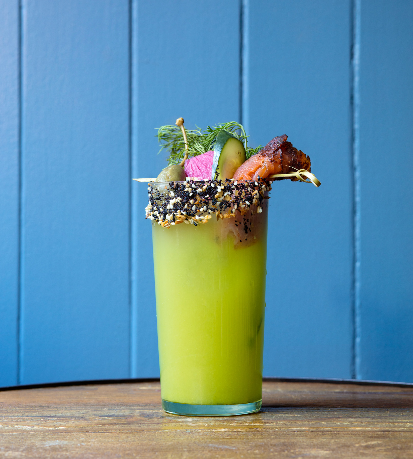 Everything But The Bagel Bloody Mary with Aylesbury Duck Vodka
