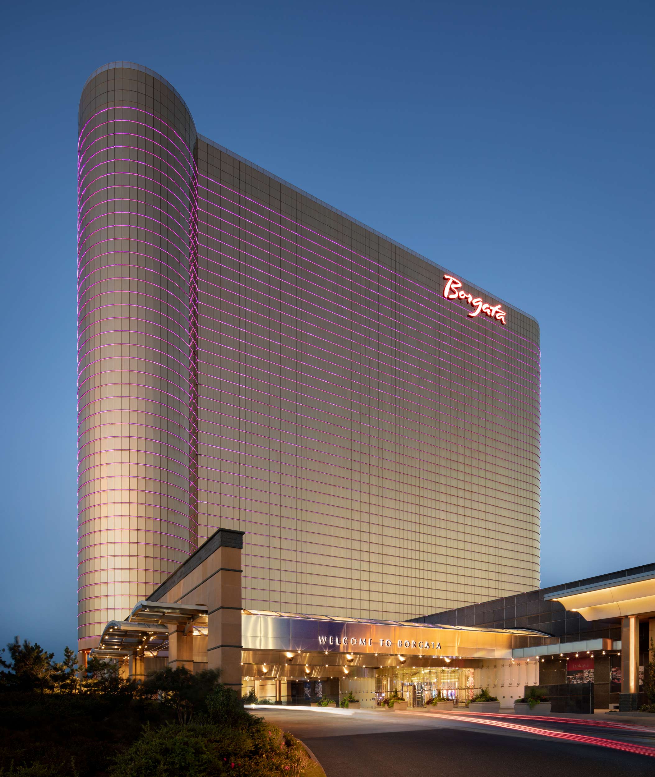 Dusk Photography of Exterior and Entry  Valet of Borgata Hotel Casino and Spa